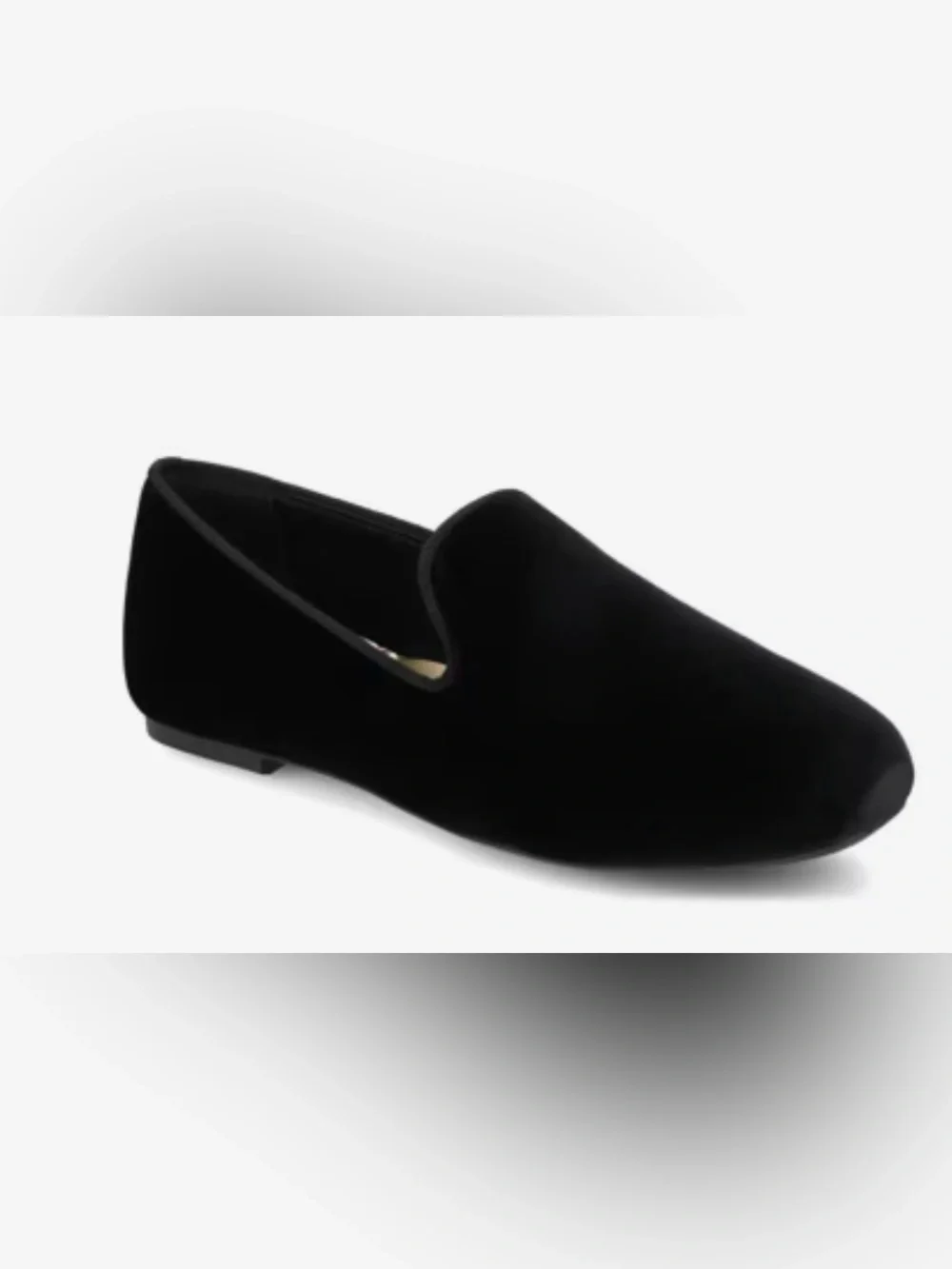 Birdies Black Velvet Quilted Insole Slip-On Loafers